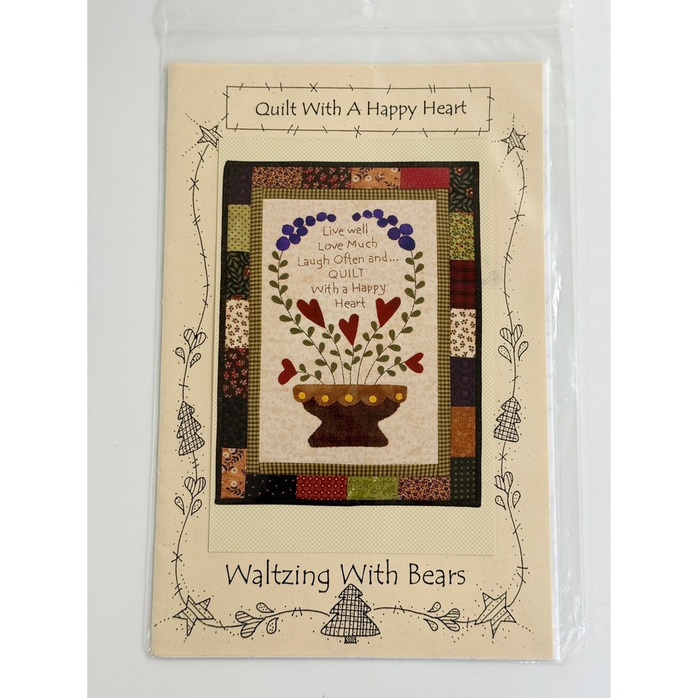 Waltzing With Bears Quilt Pattern #356‎ Multicolor Quilt With A Happy Heart